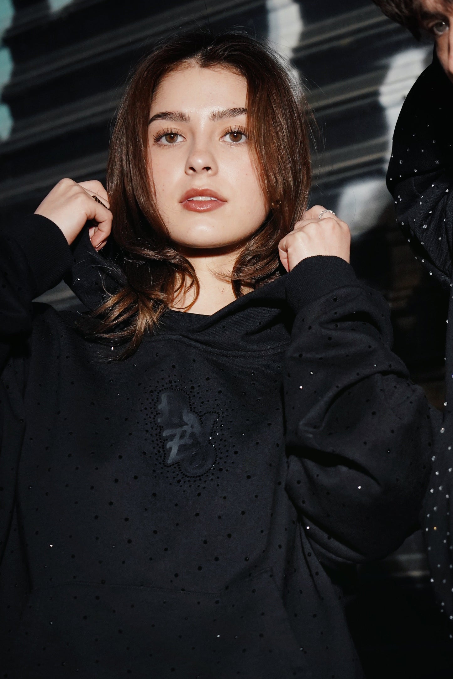Triple Black Crystal Hoodie