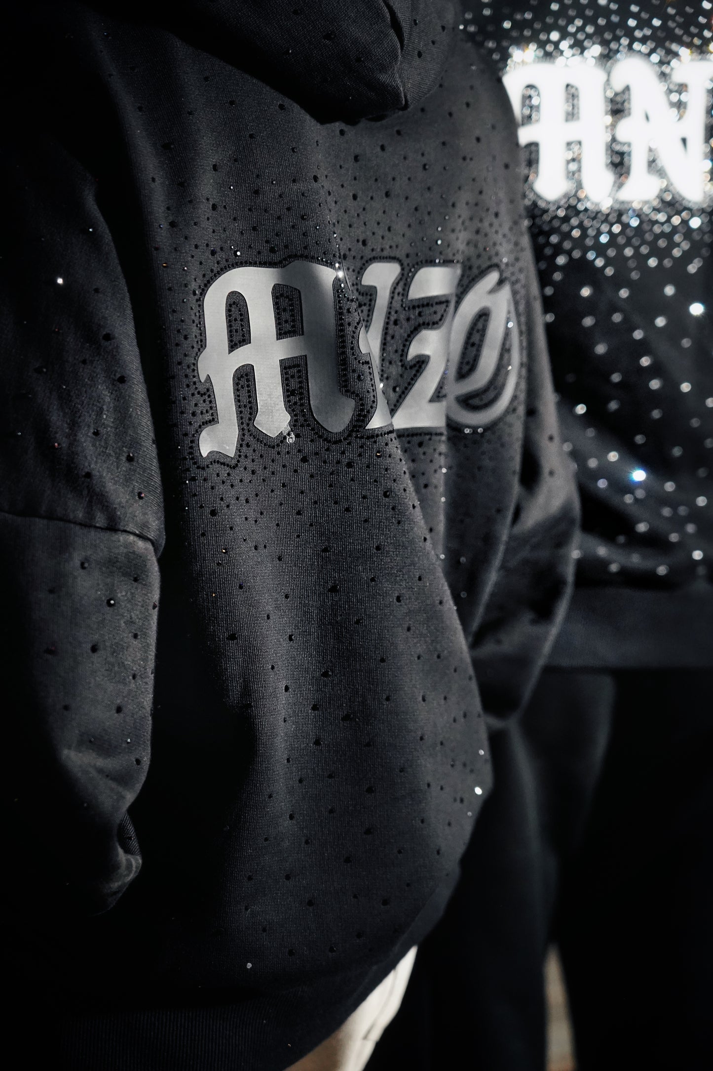 Triple Black Crystal Hoodie