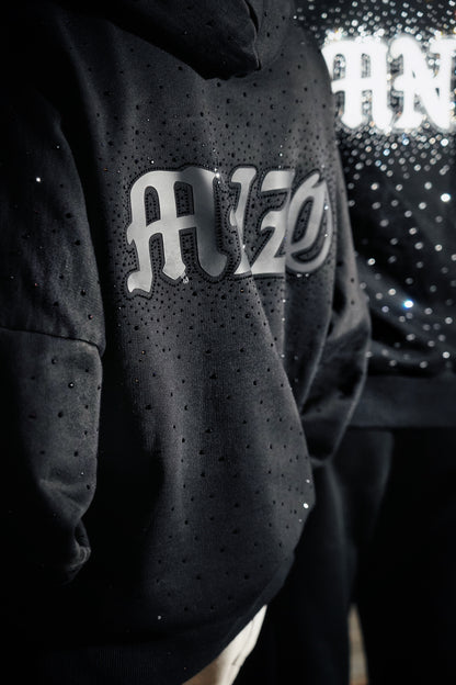 Triple Black Crystal Hoodie