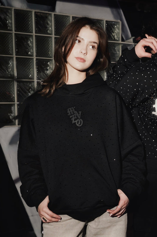 Triple Black Crystal Hoodie